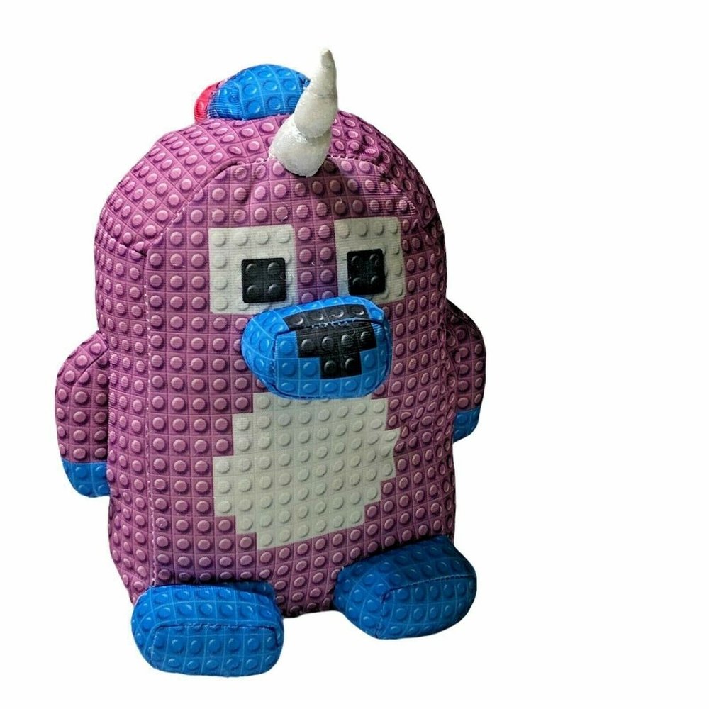 Nanco Inter. Purple Blue Pixel Block Narwhal Plush